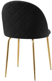 Jedálenská stolička FARGO zamatová, zlatá / čierna