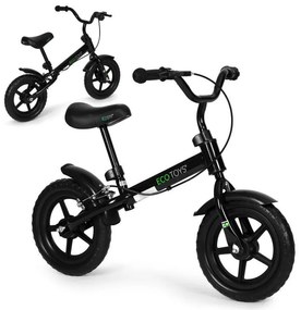Detský balančný bicykel s ručnou brzdou - čierny