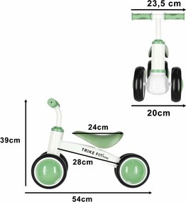 KIK Trike Fix Tiny V2 detské odrážadlo, bielo-zelené