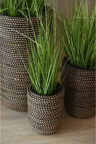 Izbový kvetináč MACETA, ratan, 33x42 cm, natur/čierna