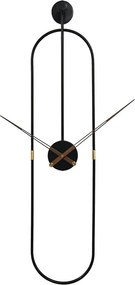 Luxusné kovové nástenné hodiny O8800 čierne – moderné minimalistické hodiny 90 cm