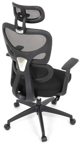 Kancelárska ergonomická stolička GRANT - sieť, látka, čierna