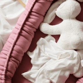 Ľanové hniezdo pre bábätko sýto ružová