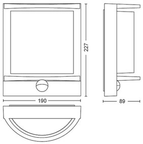 Philips - LED Vonkajšie nástenné svietidlo so senzorom SAMONDRA LED/3,8W/230V IP44