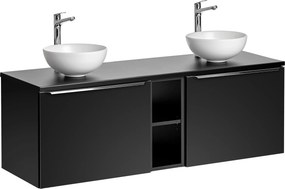 Comad Kúpeľňová skrinka s doskovými umývadlami set Santa Fe Black 140 čierna
