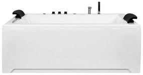 Vírivá vaňa s LED osvetlením 183 x 142 cm biela SALAMANCA Beliani
