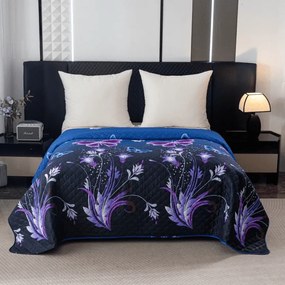 Prehoz na posteľ VIOLET BUTTERFLY, tmavomodrý Rozmer: 170 x 210 cm