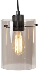 Inteligentné závesné svietidlo čierne s dymovým sklom vrátane 4 Wifi ST64 - Dome