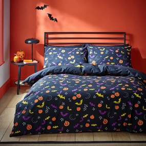 Čierne obliečky na jednolôžko 135x200 cm Halloween Trick or Treat – Catherine Lansfield