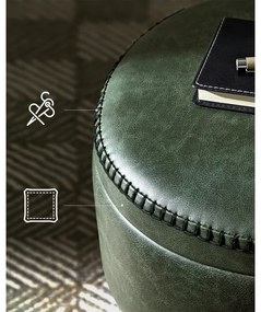 Kožený taburet CORE zelený