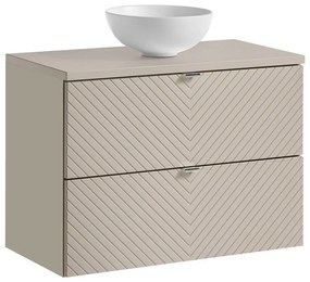 Závěsná skříňka Viva Cashmere s deskou a umyvadlem 80 cm kašmír