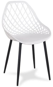 Dekorstudio Jedálenská stolička OSLO biela na čiernych kovových nohách