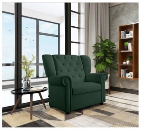 Zelené zamatové hojdacie chesterfield kreslo Lillyse – Støraa