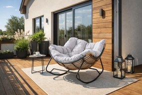 Záhradné hojdacie kreslo na terasu, do obývačky sivé ELTON