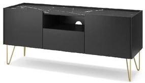 TV stolík Harmony 144 čierna grafit/mramor black
