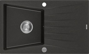 Mexen Cesar - drez granitový 77,5x47,0cm, 1-komorový, čierna-zlatá, 6514771010-75