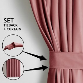 Ružový zamatový dimout záves 140x245 cm Eyelets – Restilo