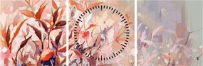 Obraz - Maľba pastelová jeseň (s hodinami) (90x30 cm)
