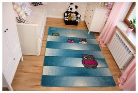 Detský kusový koberec Sovy modrý 140x190cm
