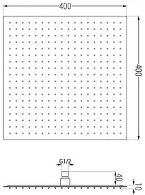 Mexen Sprchová hlavica Slim nerezová 40 x 40 cm, chróm, 79140-00