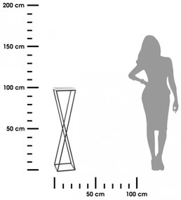 Stojan na kvety LOFT 100x24 cm čierna/biela