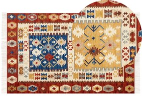 Vlnený kelímový koberec 140 x 200 cm viacfarebný VOSKEHAT Beliani