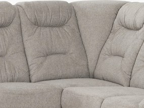 Rohová sedacia súprava Nelson, svetlo šedá látka, pravý roh, s rozkladom