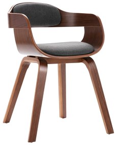 Jedálenská stolička, tmavosivá, ohýbané drevo a látka 327332