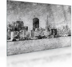Sklenený obraz - Coffee art city (70x50 cm)