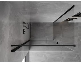 Mexen Mist-B, 1-krídlový výklopný sprchový kút 75 x 95 cm, číre sklo, čierny profil, 8A2T-075-095-70-00