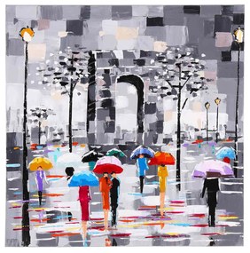 Obraz maľovaný na plátno 1000x35x1000 Rain in Paris