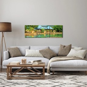 Obraz - Shanghai hotel park (s hodinami) (90x30 cm)
