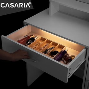 Toaletný stolík Jocelyn biela 90x38x137cm LED