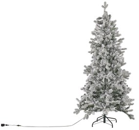 Zasnežený osvietený vianočný stromček 180 cm biely TATLOW Beliani
