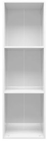 vidaXL Knižnica/TV skrinka, lesklá, biela 36x30x114 cm, drevotrieska-