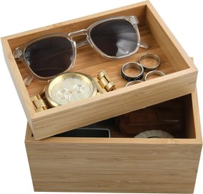 Bambusový kúpeľňový organizér na kozmetiku v prírodnej farbe Isalys – MSV