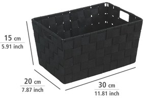 Čierny košík Wenko Adria, 20 × 30 cm
