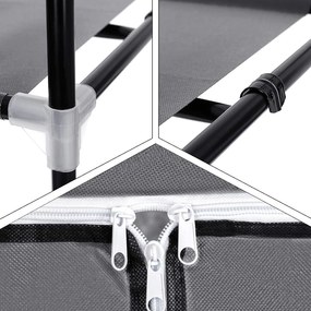 Látková skriňa, modulárny skladací šatník, sivá farba