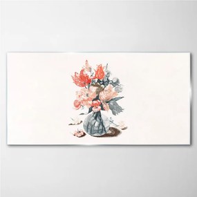 Obraz na skle Kresba kvetín závod