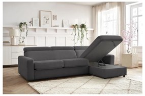 Tmavosivá rozkladacia rohová pohovka (variabilná) Monaco – Bobochic Paris