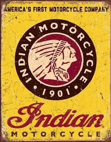 Plechová ceduľa INDIAN MOTORCYCLES - Since 1901