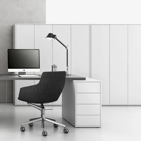 Kancelárska spisová skriňa BLOCK, 4× dvere, 800 × 400 × 1748 mm, biela