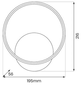 Nástenné LED svietidlo Hoop, 1x LED 7w, 4000k, b