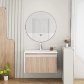 Závesná skrinka pod umývadlo Houseland Morvia 80 cm biela/dub