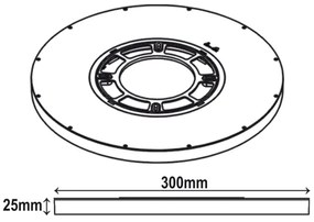 Top Light - LED Stropné svietidlo REVIT LED/24W/230V pr. 30 cm čierna