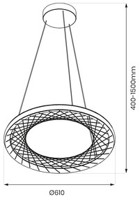 Závesné LED svietidlo Nest, 1x LED 43w, 4000k, b
