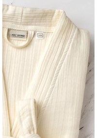 Krémový mušelínový župan veľkosť L/XL Kimono – Foutastic