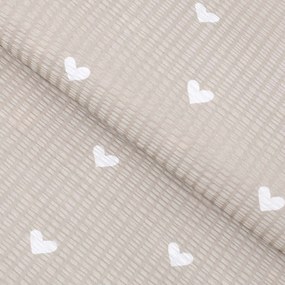 Goldea bavlnený krep - srdiečka na latte 160 cm