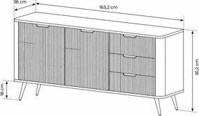 KOMODA TREVISO 2D3S ČIERNA 163 cm