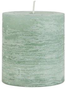 IB Laursen Zelená stĺpcová sviečka RUSTIC CANDLE GREEN 7,5 cm